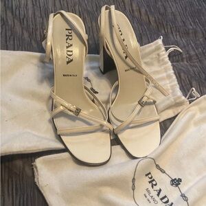 Prada Women's Strappy Cream Heels
